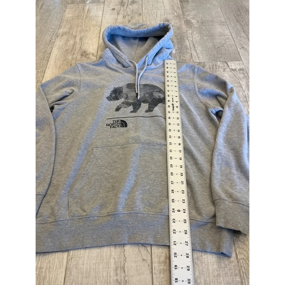 The North Face Mens Bear Mountain Graphic Hoodie Grey‎ Fleece Pullover Large